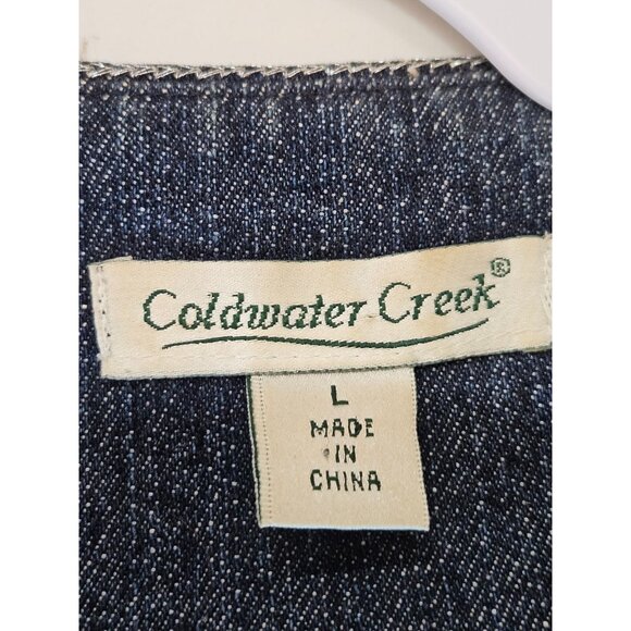 Coldwater Creek Denim Vest Large Embroidered Boho Southwest Festival Art to Wear - Picture 2 of 12